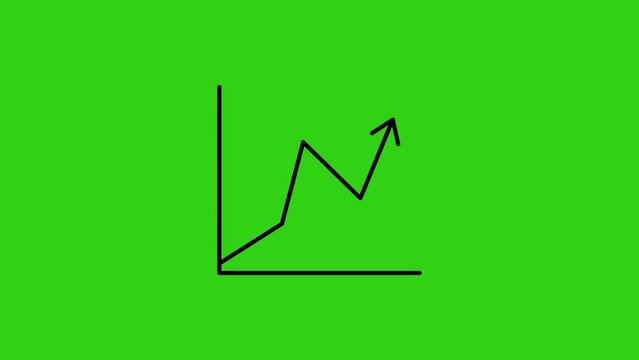 Animated Infographics set. Animation of Four different charts and graphs in orange color isolated on green background. High quality 4k resolution minimal