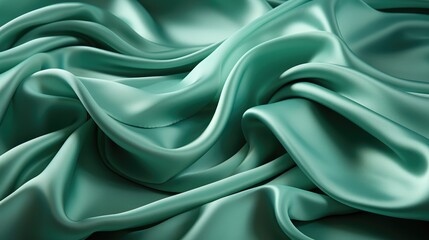 green color luxury silk cloth texture.