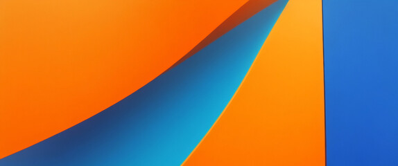 Fondo geométrico azul mínimo. Composición de formas dinámicas con líneas naranjas. Fondo abstracto gráfico futurista hipster moderno. Diseño de textura de fondo abstracto vectorial, cartel brillante,  - obrazy, fototapety, plakaty
