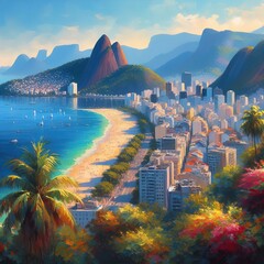 Beach in Rio de Janeiro Brazil - obrazy, fototapety, plakaty