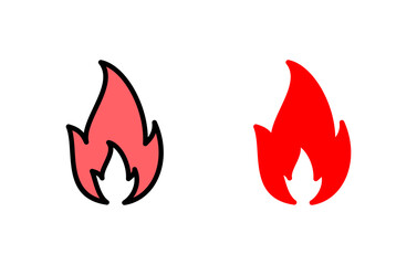 Fire icon set illustration. fire sign and symbol
