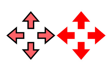 Fullscreen Icon set illustration. Expand to full screen sign and symbol. Arrows symbol