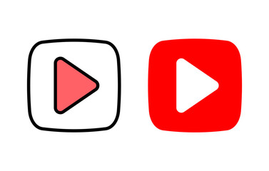 Play Icon set illustration. Play button sign and symbol