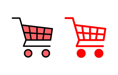 Shopping icon set illustration. Shopping cart sign and symbol. Trolley icon