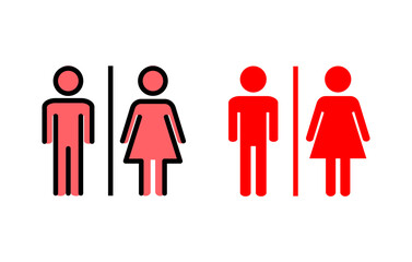 Toilet icon set illustration. Girls and boys restrooms sign and symbol. bathroom sign. wc, lavatory