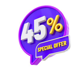 45 percent Special offer in 3d Sticker