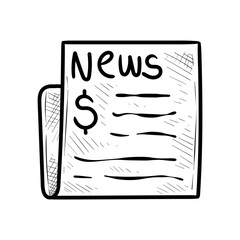 newspaper handdrawn illustration