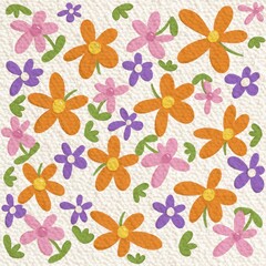 Fabric texture with colorful flowers, fabric design , summer wallpaper