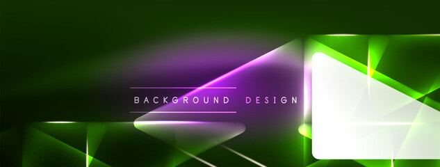 Vibrant Geometric Neon Shiny Line Background. A Bold and Stunning Display of Shapes, Lines, Colors, and Glow, Perfect for Futuristic Modern Designs, Hi-tech Presentations, Technology Web Pages