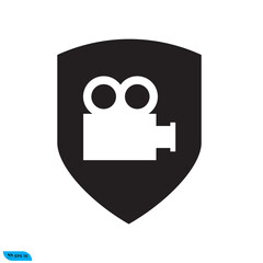 Camera film icon design vector graphic of template, sign and symbol