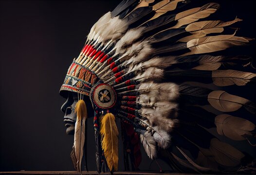 Native American War Bonnet. Generative AI