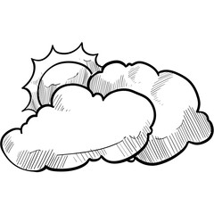 cloudy day handdrawn illustration