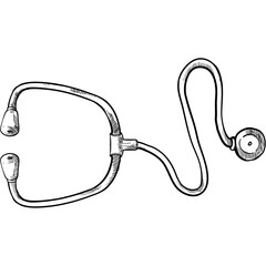 stethoscope handdrawn illustration