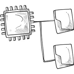 cloud processing handdrawn illustration