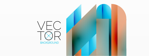 Dynamic abstract vector background. Harmonious fusion of circles, squares, and triangles. Geometric elements intertwine to create mesmerizing backdrop. Each shape contributes to kaleidoscope of forms