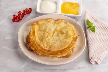 Sweet homemade thick baked pancakes