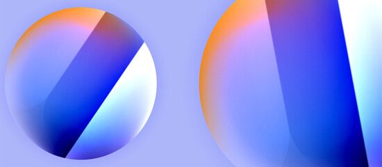 Glossy metal glowing circles geometric background. Minimal abstract composition. Vector illustration For Wallpaper, Banner, Background, Card, Book Illustration, landing page