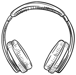 headphones handdrawn illustration