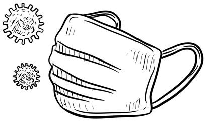 medical mask handdrawn illustration