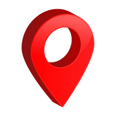 3d location map pointer icon, place pin marker sign - isometric red gps map pointers in red frame, destination symbols in 3d. red location icon	 - obrazy, fototapety, plakaty