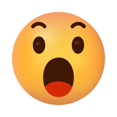 3d surprised wow emoji face. shocked wow emoticon with open mouth , cute smiley emoticons fellings wonder and amazing 