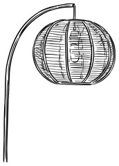 hanging lamp handdrawn illustration