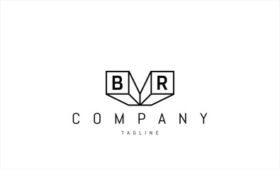 Vector logo with letters b and r abstract illustration