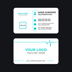 Flat design hospital medical services horizontal business card template