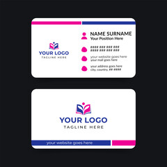 School admission business card education concept design template