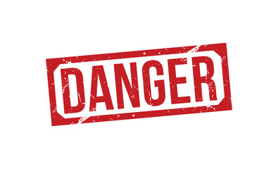 Danger Red Rubber Stamp vector design.