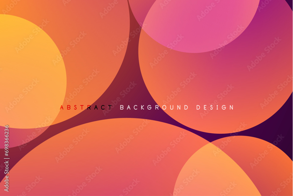 Aufkleber Abstract tech circles vector background, technology digital bubbles