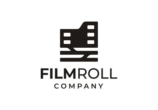 Film Roll Movie Production Logo Design