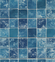 Blue mosaic tile background. stonewall, rock texture. Close-up. Stone background for design. Nature backdrop
