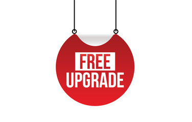 Free Upgrade red vector banner illustration isolated on white background