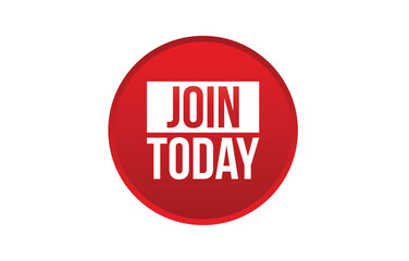 Join Today red vector banner illustration isolated on white background
