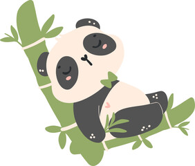 Baby Shower Panda on bamboo nursery illustration for baby shower 