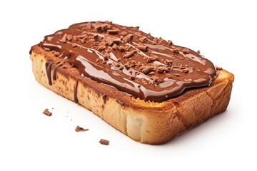 Toast with chocolate isolated on a white background
