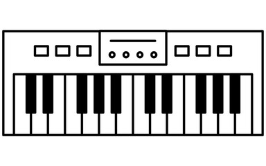 Music, simple keyboard icon (keyboardist) - obrazy, fototapety, plakaty