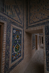Old light blue mosaics in Samarkand