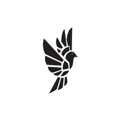 bird logo template black pattern element black vector illustration