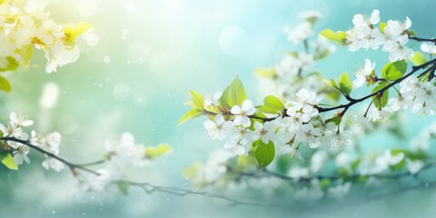 Beautiful floral spring abstract background. nature summer background Blooming branches with flowers. Bright spring easter background