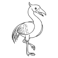 stork line vector illustration