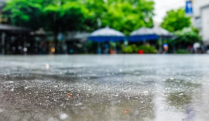 Fotobehang rain on the street © Ohice