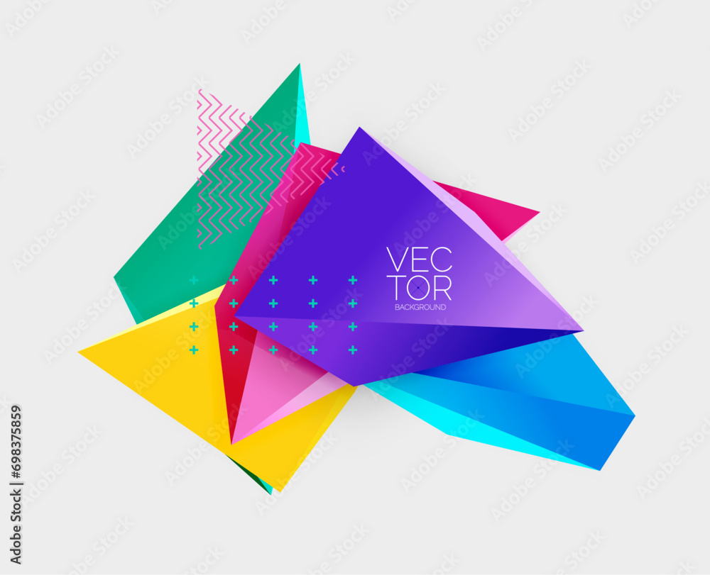 Poster vector 3d triangles geometric abstract background