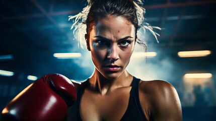 ボクシング・ボクササイズをする女性・ボクサー・ファイター
 - obrazy, fototapety, plakaty
