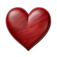 Red wooden 3D Heart Shape Isolated