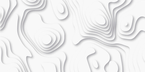 Abstract background vector Abstract wavy line 3d paper cut white background. Abstract pattern with lines. Abstract sea map geographic contour map and topographic contours map background. - obrazy, fototapety, plakaty