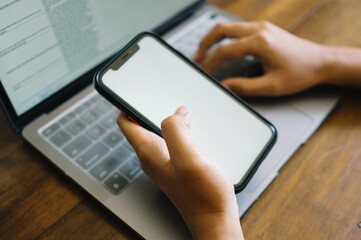 Electronic online financial payments through smartphone, card and laptop. Shotlistbanking