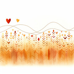 Watercolor Valentine Heartbeat Pulse