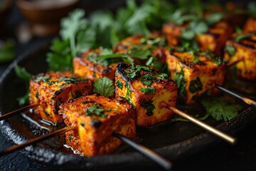 Skewers of Grilled Meat with Herbs and Spices